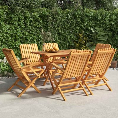 vidaXL Skladacie stoličky 6 ks 61x67x90 cm Masívne teakové drevo