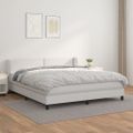 vidaXL Boxspring posteľ s matracom biela 180x200 cm umelá koža