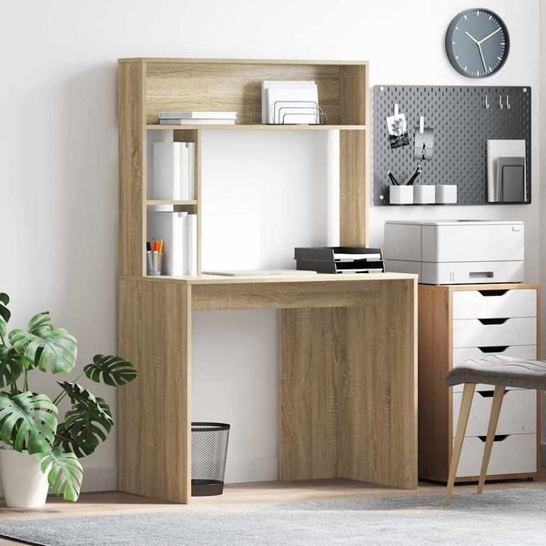 vidaXL Stôl s poličkou Sonoma dub 91 x 50 x 149 cm Kompozitné drevo