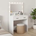 vidaXL Toaletný stolík Biela 79 x 41 x 135 cm Kompozitné drevo