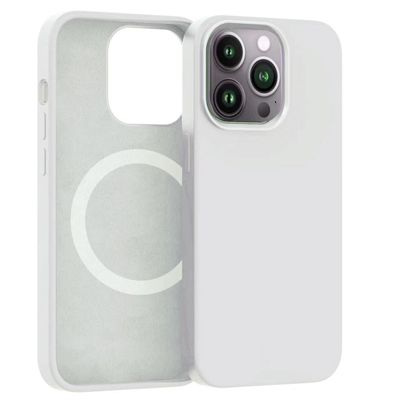 ER POWER Silikónový kryt CARNEVAL SNAP pre iPhone 13 Pro Max s MagSafe - biela
