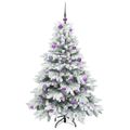 vidaXL Umelý vianočný stromček s 150 LED-i Biela 150 cm PE a PVC