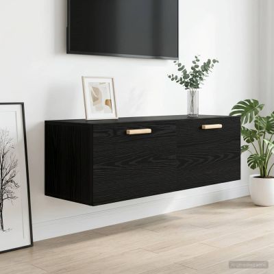 vidaXL Nástenná skrinka Čierny dub 100 x 36,5 x 35 cm Kompozitné drevo