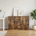 vidaXL Servírovacia skriňa so zásuvkou Dymový dub 89 x 34,5 x 57 cm