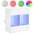 vidaXL TV nástenná skrinka s LED svetlami biela 58,5x30x60,5 cm