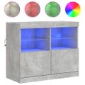 vidaXL Komoda s LED svetlami betónovo sivá 81x37x67 cm