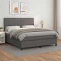 vidaXL Boxspring posteľ s matracom sivá 160x200 cm umelá koža