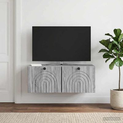 vidaXL Nástenná TV skrinka Nástenný Sivá sonoma 78,5 x 31 x 30 cm