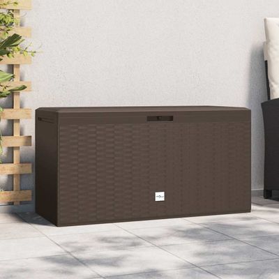vidaXL Záhradný úložný box hnedý 114x47x60 cm