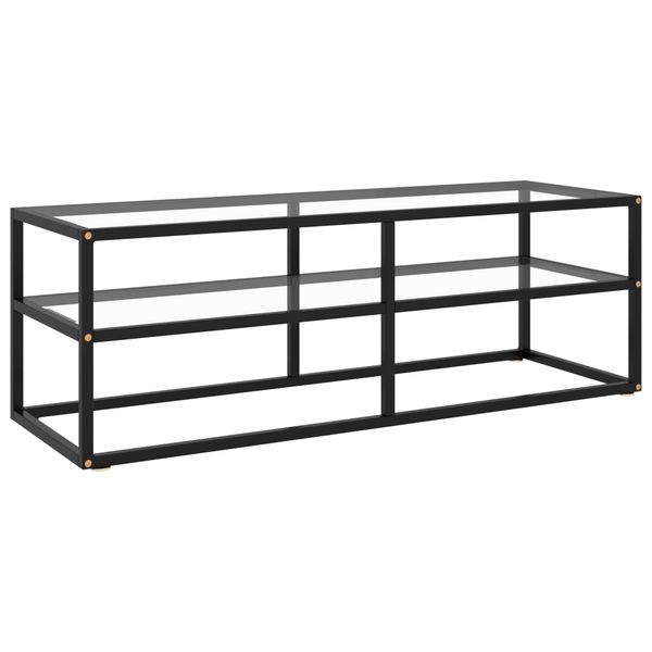 vidaXL TV skrinka čierna s priehľadným sklom 120x40x40 cm