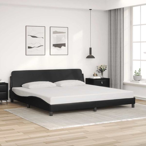 vidaXL Rám postele Dover čierny 200x200 cm umelá koža