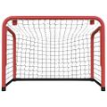 vidaXL Hokejová bránka a sieť červeno-čierna 68x32x47cm oceľ+polyester