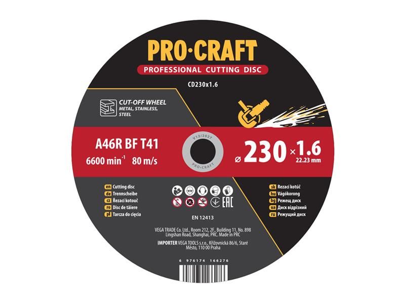 Kotúč rezný PROCRAFT 230x1,6mm