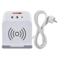 Prodlužovací kabel EMOS P0212CQ - kostka 2 m / 2 zásuvky / biely / 2×USB-A + 1×USB-C+Qi / 1,5 mm2