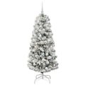 vidaXL Umelý Sklápací Vianočný Stromček 150 LED Zelená a biela 150 cm