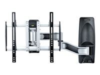 Startech Articulating TV Wall Mount, VESA Wall Mount Supports 65 inch/99lb/Flat/Curved TVs, Retractable Low Profile Wall Mount TV Bracket, Adjustable Corner TV Wall Mount, Swivel/Rotation/Tilt (TV-WALL-MOUNT-65FS) - Montážna sada (montáž na stenu, 2 vertikálne úchyty) - kĺbový - pre zakrivený / plochý panel - nízky profil - hliník, oceľ - čierna, strieborná - veľkosť obrazovky: 26"-65" - montáž na stenu - kompatibilný s TAA