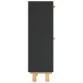 vidaXL Botník čierny 52x25x80 cm spracované drevo a prírodný ratan