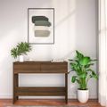 vidaXL Konzolový stolík, hnedý dub 100x35x76,5 cm, kompozitné drevo