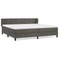 vidaXL Posteľný rám boxspring s matracom tmavosivý 200x200 cm zamat
