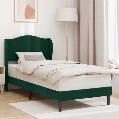vidaXL Rám postele s čelnou doskou Tmavozelená 80 x 200 cm Zamat