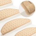 vidaXL Kobercové nášľapy na schody 15 ks krémové 56x17x3 cm