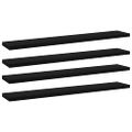 vidaXL Prídavné police 4 ks, čierne 60x10x1,5 cm, drevotrieska