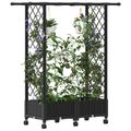 vidaXL Vyvýšený záhon s mriežkou a strechou Čierna 122,5 x 40 x 127 cm