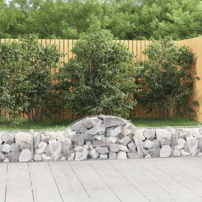 vidaXL Oblúkový gabionový kôš 18 ks 200x30x40/60 cm pozinkované železo
