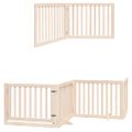vidaXL Brána pre psa s dverami sklad. 6 panelov 480 cm topoľové drevo