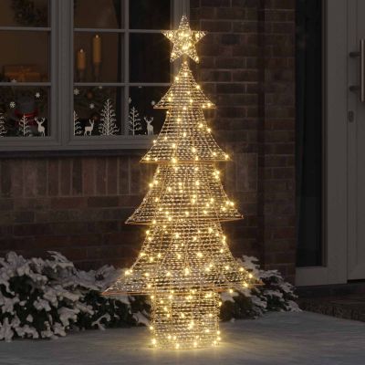 vidaXL Vianočný stromček s 160 LED-i Teplá biela 151 cm PET