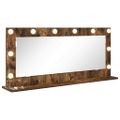 vidaXL Toaletné zrkadlo Dymová dub 100 x 45 x 18 cm Obdĺžnikový