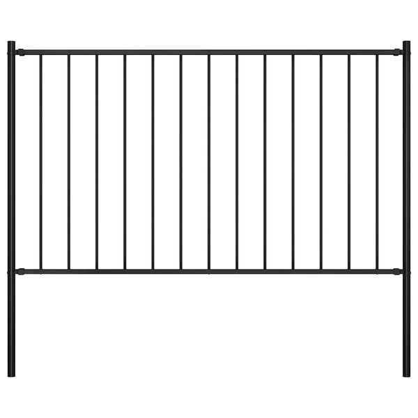 vidaXL Plotový panel Woerden so stĺpikmi oceľový 1,7x1,25 m čierny