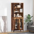 vidaXL Highboard Staré drevo 69,5 x 34 x 180 cm Kompozitné drevo