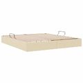 vidaXL Otomanový posteľný rám s úložiskom Krémová 180 x 200 cm látka