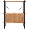 vidaXL 3-poschodová polica so skrinkou 80x40x92 cm oceľ a sprac. drevo