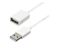 A to A - USB Male to Female Cable - 1x USB A (M), 1x USB A (F) - White, 1 meter (USBEXTPAA1MW) - Predlžovacia šnúra USB - USB (F) do USB (M) - USB 2.0 - 1 m - lisovaný - biela - pre P/N: MSDREADU2OTG, USBEXTPAA2MW, USBEXTPAA3MW, USBPAUB1MW, USBPAUB2MW, USBPAUB50CMW