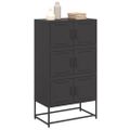 vidaXL Komoda čierna 68,5x38,5x123,5 cm oceľ