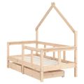 vidaXL Rám detskej postele so zásuvkami 70x140 cm masívna borovica