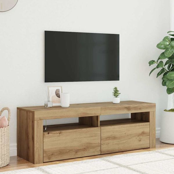 vidaXL TV skrinka s LED dub artisan 140x36,5x40 cm kompozitné drevo