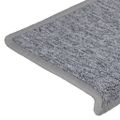 vidaXL Schodové rohože 15 ks 65x21x4 cm svetlosivé s obdĺžnikovým okrajom