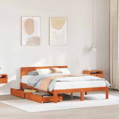 vidaXL Rám postele 3 pcs Včelí hnedý Masívne borovicové drevo