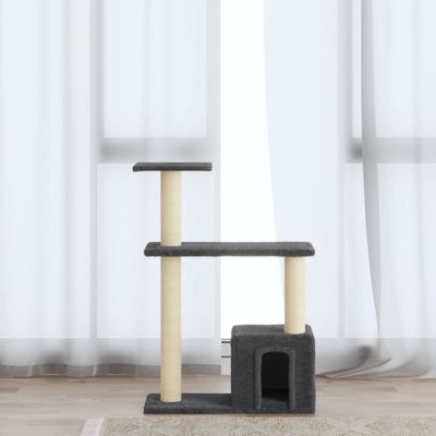 vidaXL Škrabadlo pre mačky so sisalovými stĺpikmi tmavosivé 70 cm