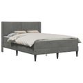 vidaXL Rám postele s matracom Tmavosivá 140 x 190 cm Zamat