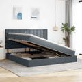 vidaXL Postel s úložným prostorem a matrací Tmavo šedá 200 x 200 cm
