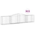 vidaXL Oblúkové gabionové koše 15 ks 400x50x80/100 cm pozink. železo