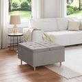 vidaXL Ottoman s Úložným Priestorom Sivohnedá 80 x 80 x 45 cm látka