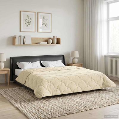 vidaXL Letná prikrývka Krémová 200 x 200 cm Mikrofáza a Teddy fleece
