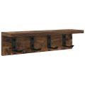 vidaXL Vešiak na stenu Nástenná montáž Dymová dub 40 x 10,5 x 10,5 cm