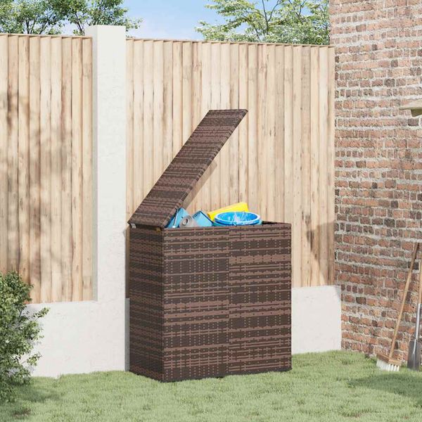 vidaXL Záhradný úložný box z polyratanu 100x49x103,5 cm hnedý