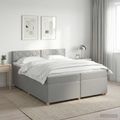 vidaXL Posteľ boxspring s matracom Svetlosivá 200 x 200 cm Látka